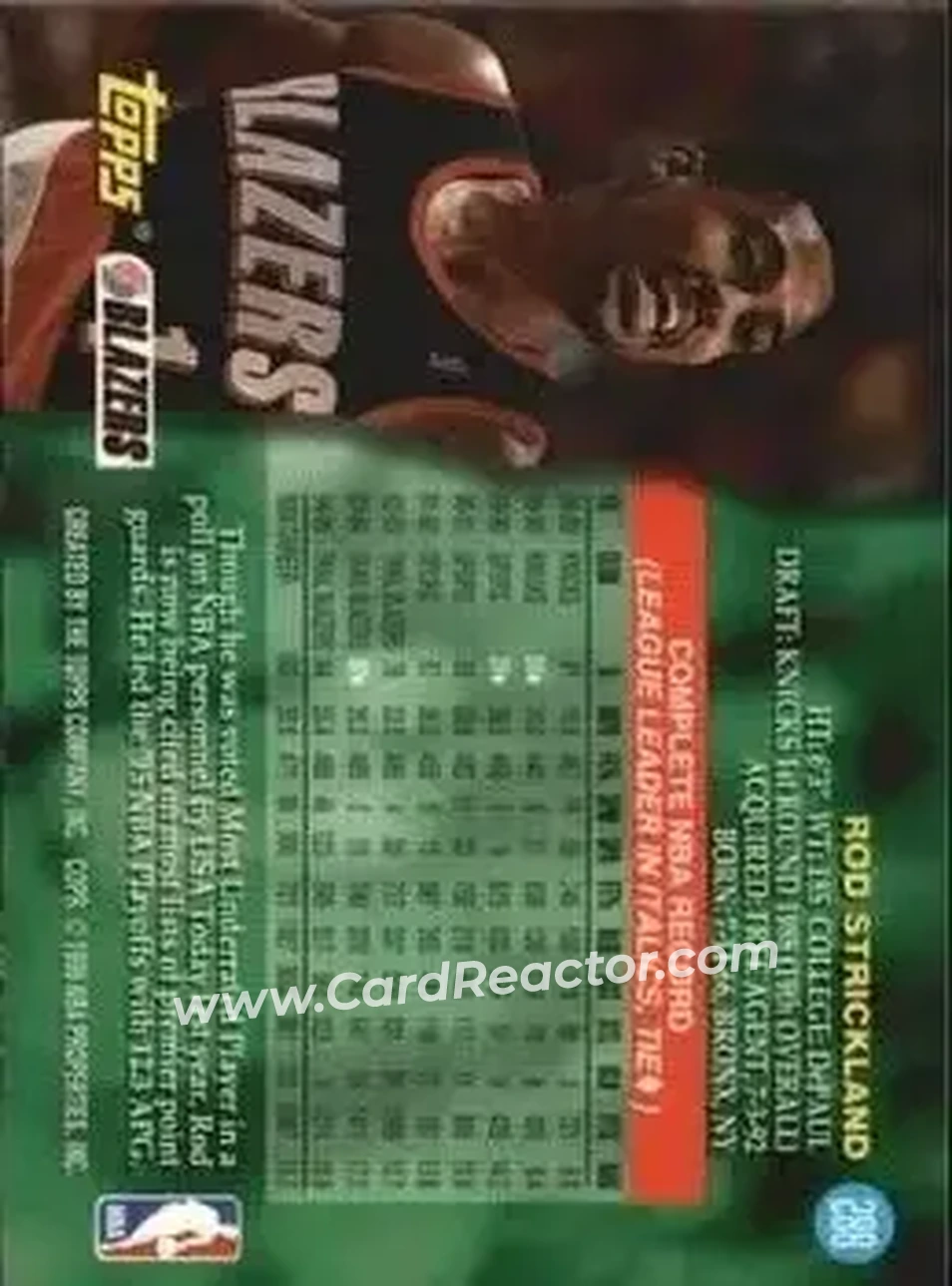 Back of Rod Strickland