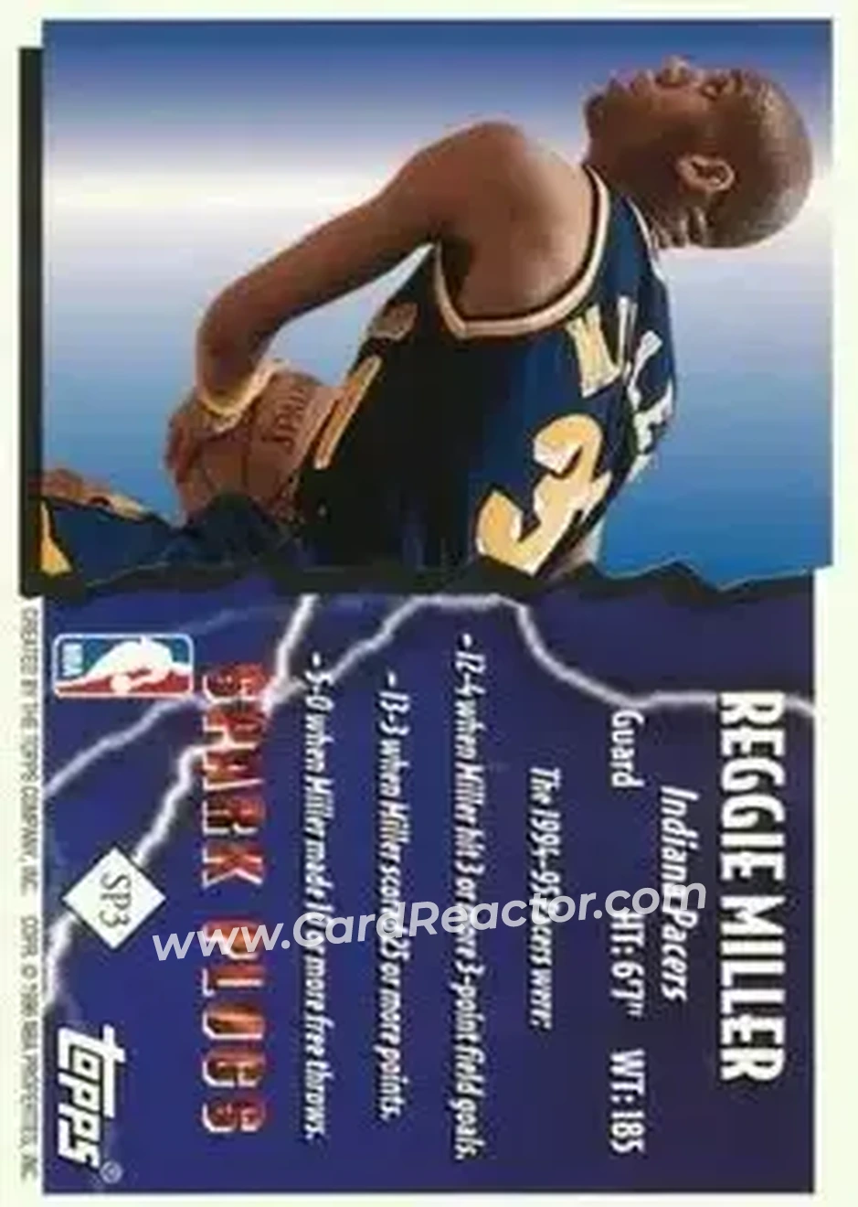 Back of Reggie Miller