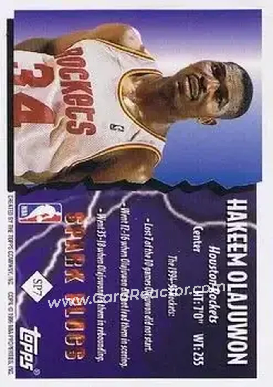 Back of Hakeem Olajuwon