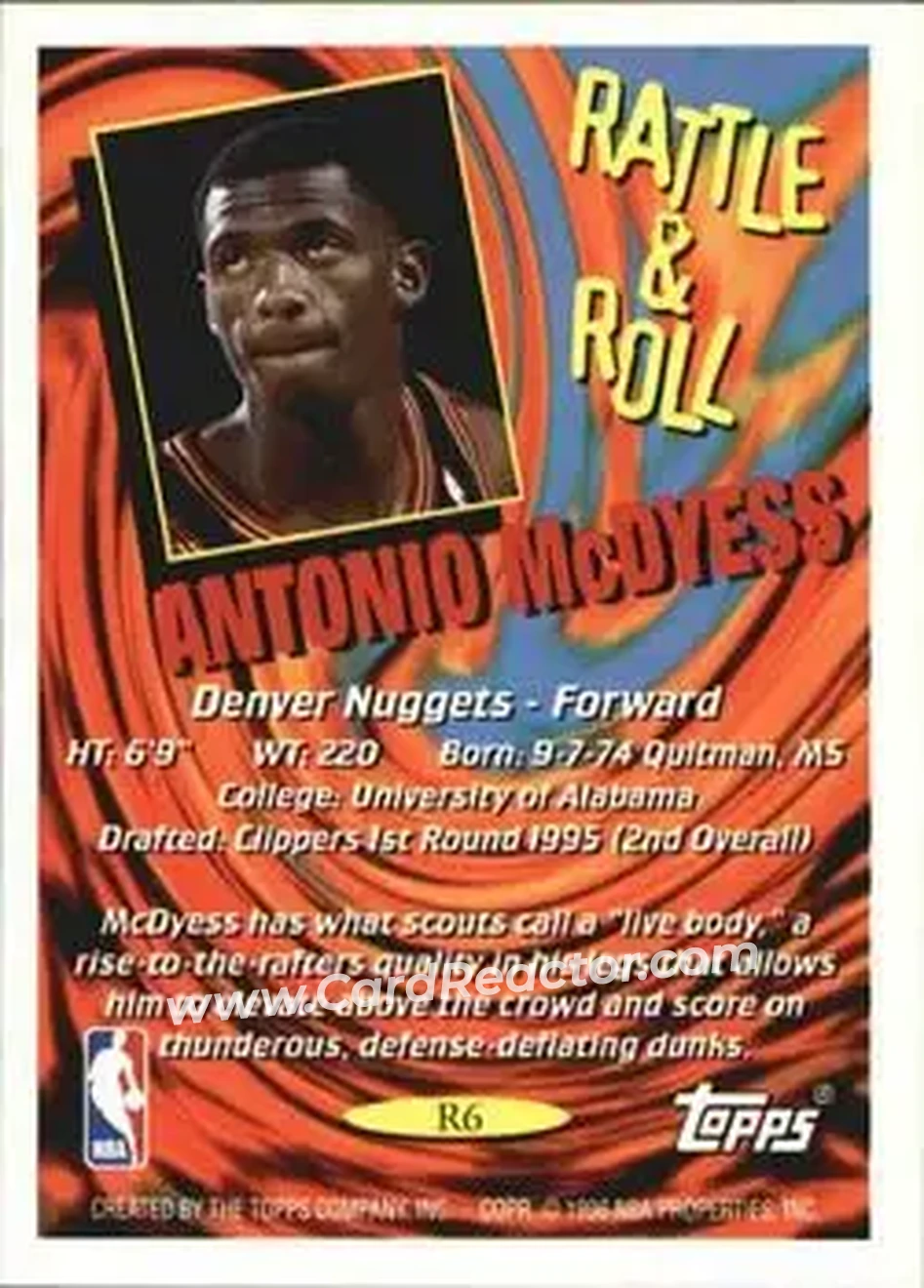 Back of Antonio McDyess