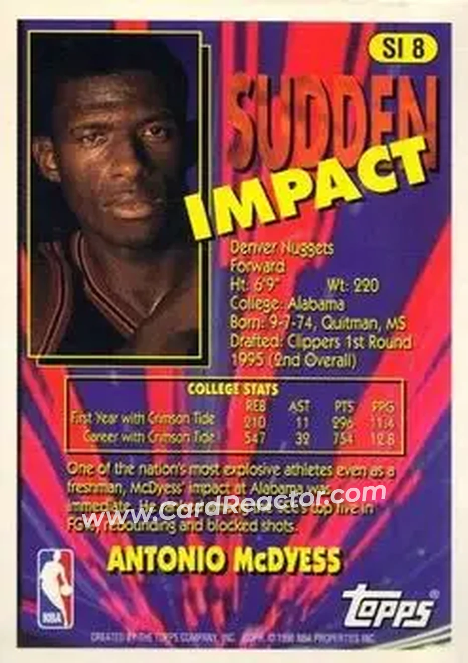 Back of Antonio McDyess