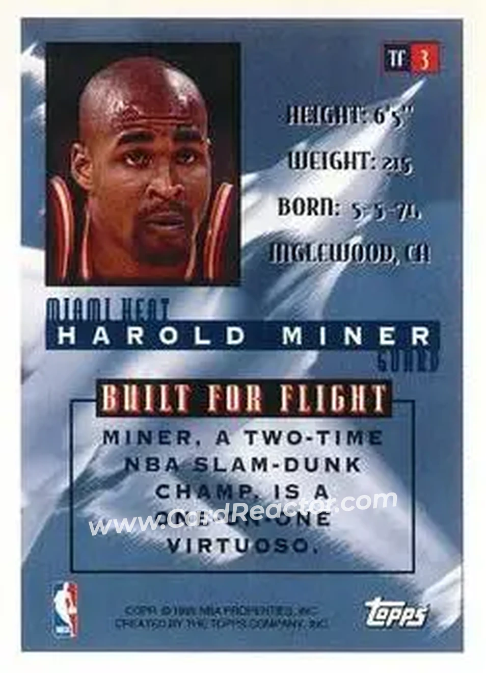 Back of Harold Miner