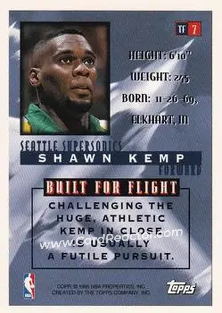 Back of Shawn Kemp