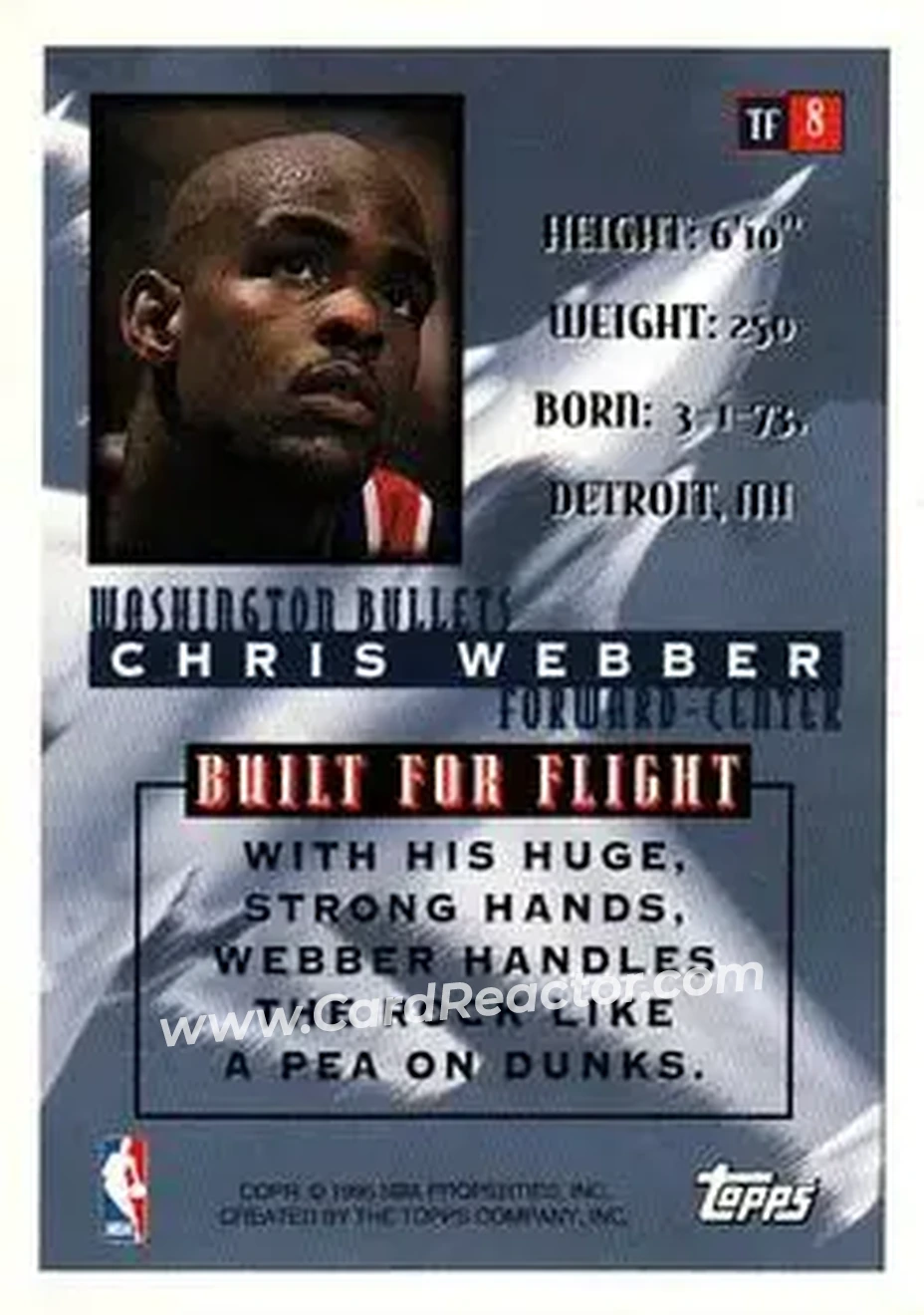 Back of Chris Webber