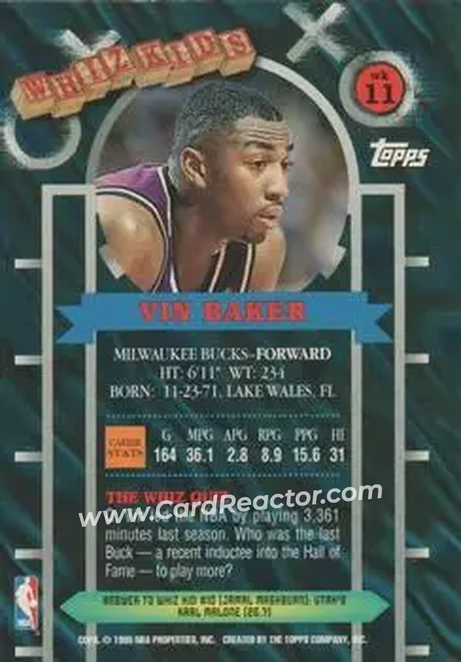 Back of Vin Baker