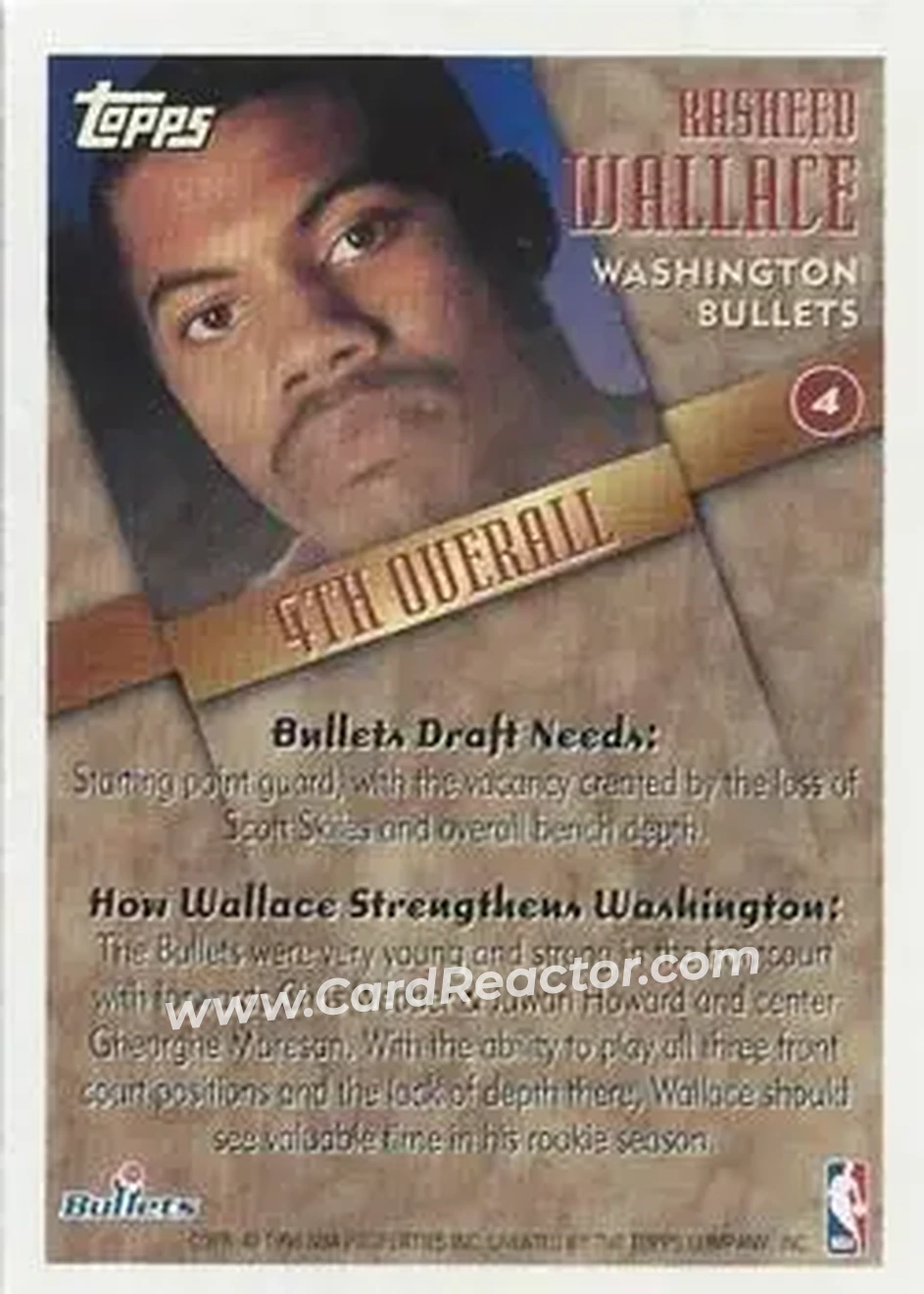 Back of Rasheed Wallace