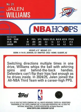 Verso de Jalen Williams