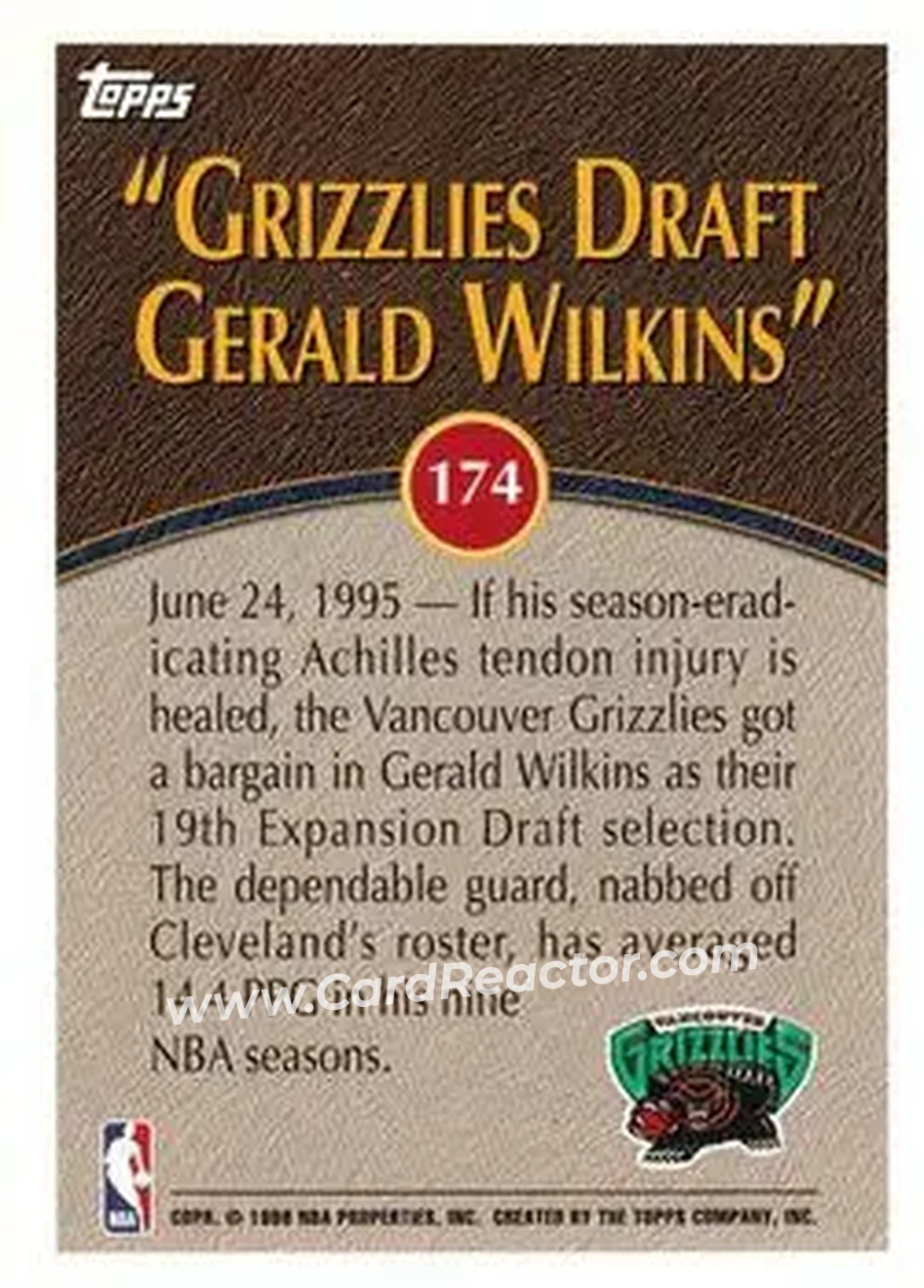 Back of Gerald Wilkins