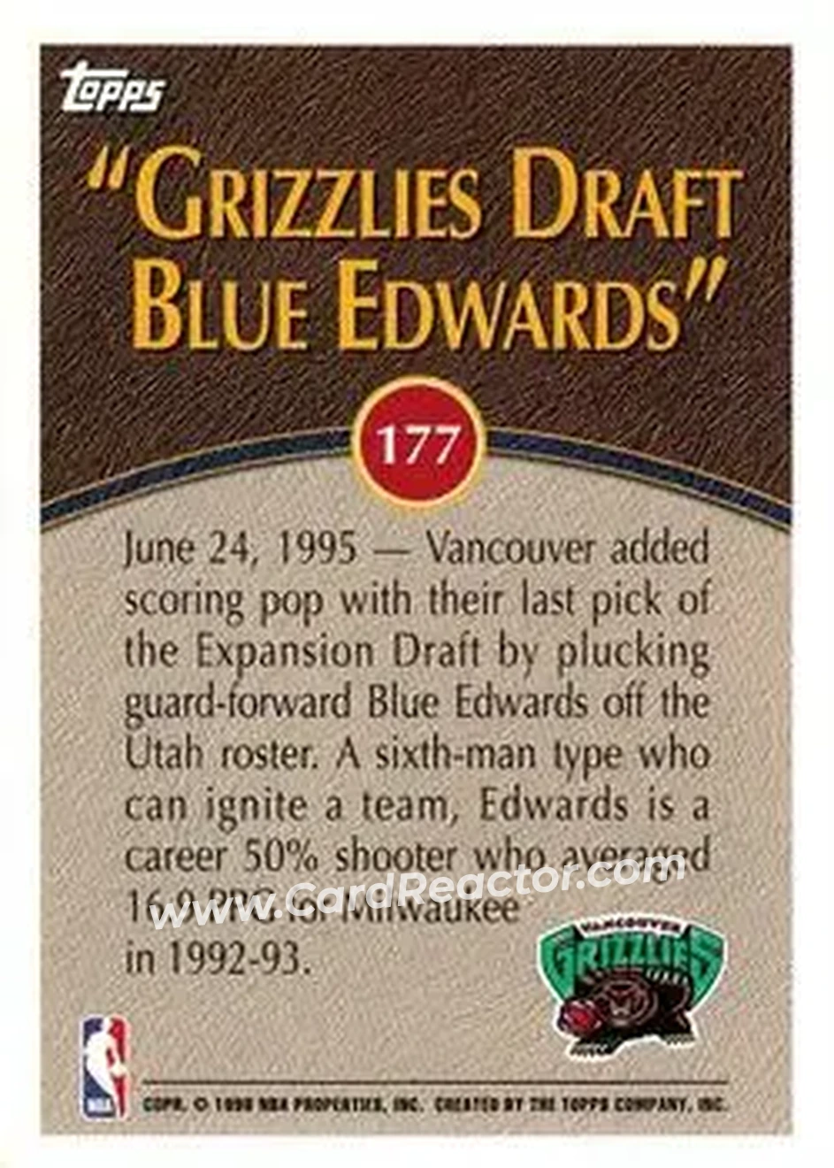 Back of Blue Edwards
