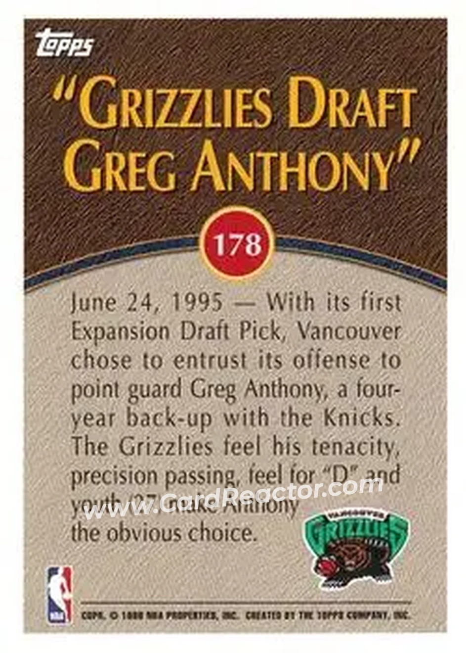 Back of Greg Anthony