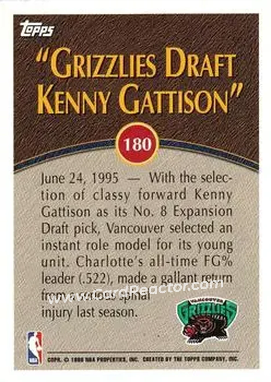 Back of Kenny Gattison