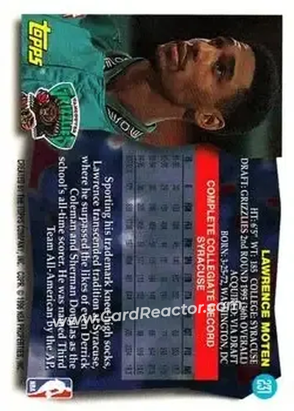 Back of Lawrence Moten