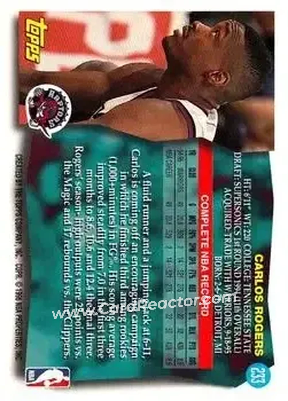 Back of Carlos Rogers