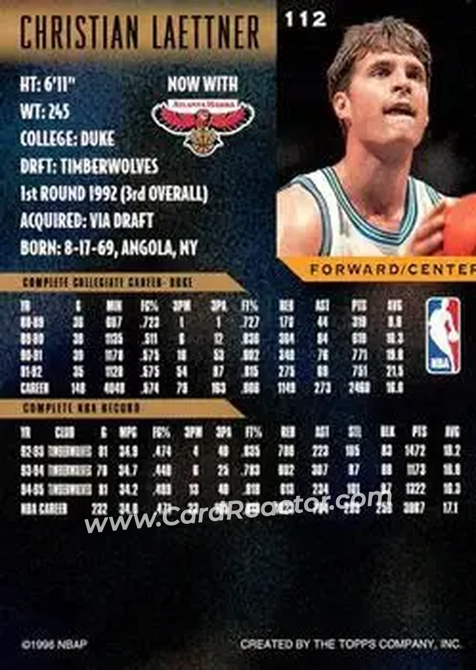 Back of Christian Laettner