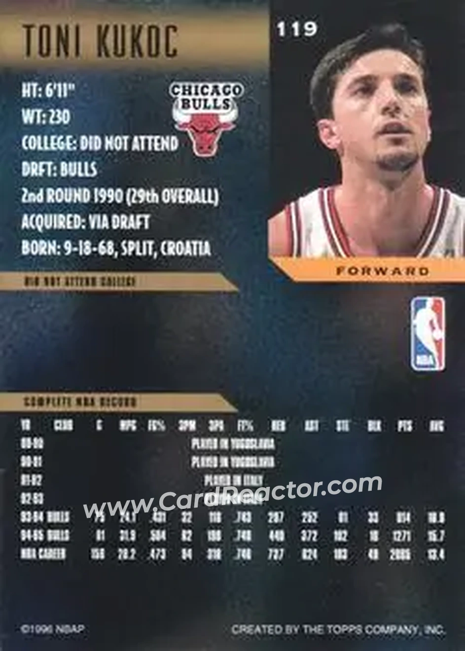 Back of Toni Kukoc