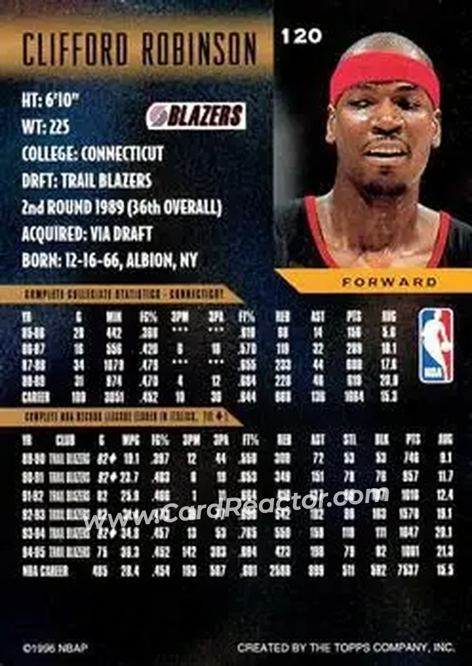 Back of Clifford Robinson