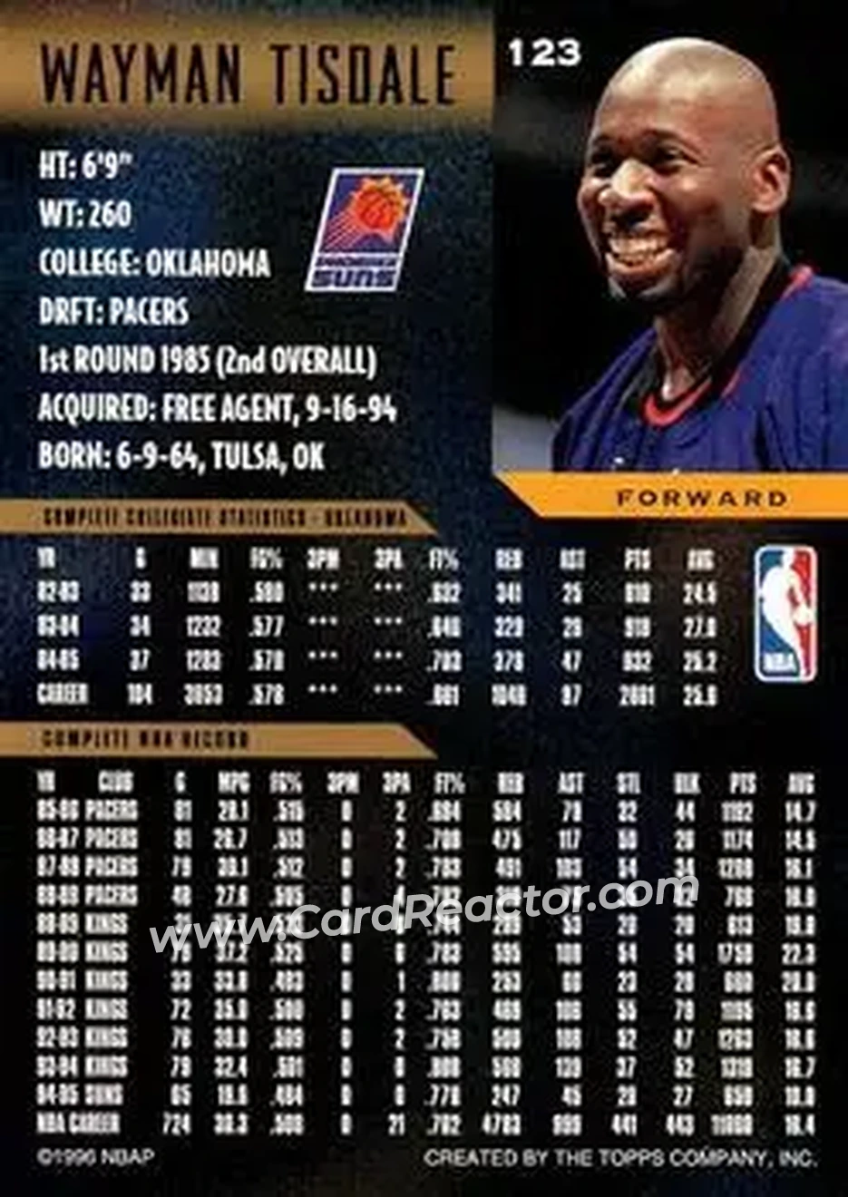 Back of Wayman Tisdale
