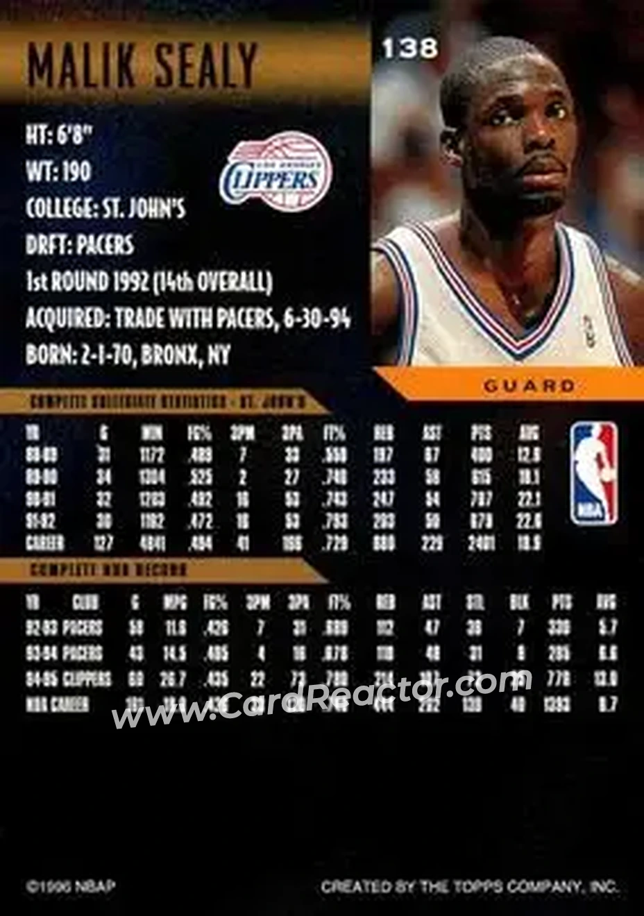 Back of Malik Sealy