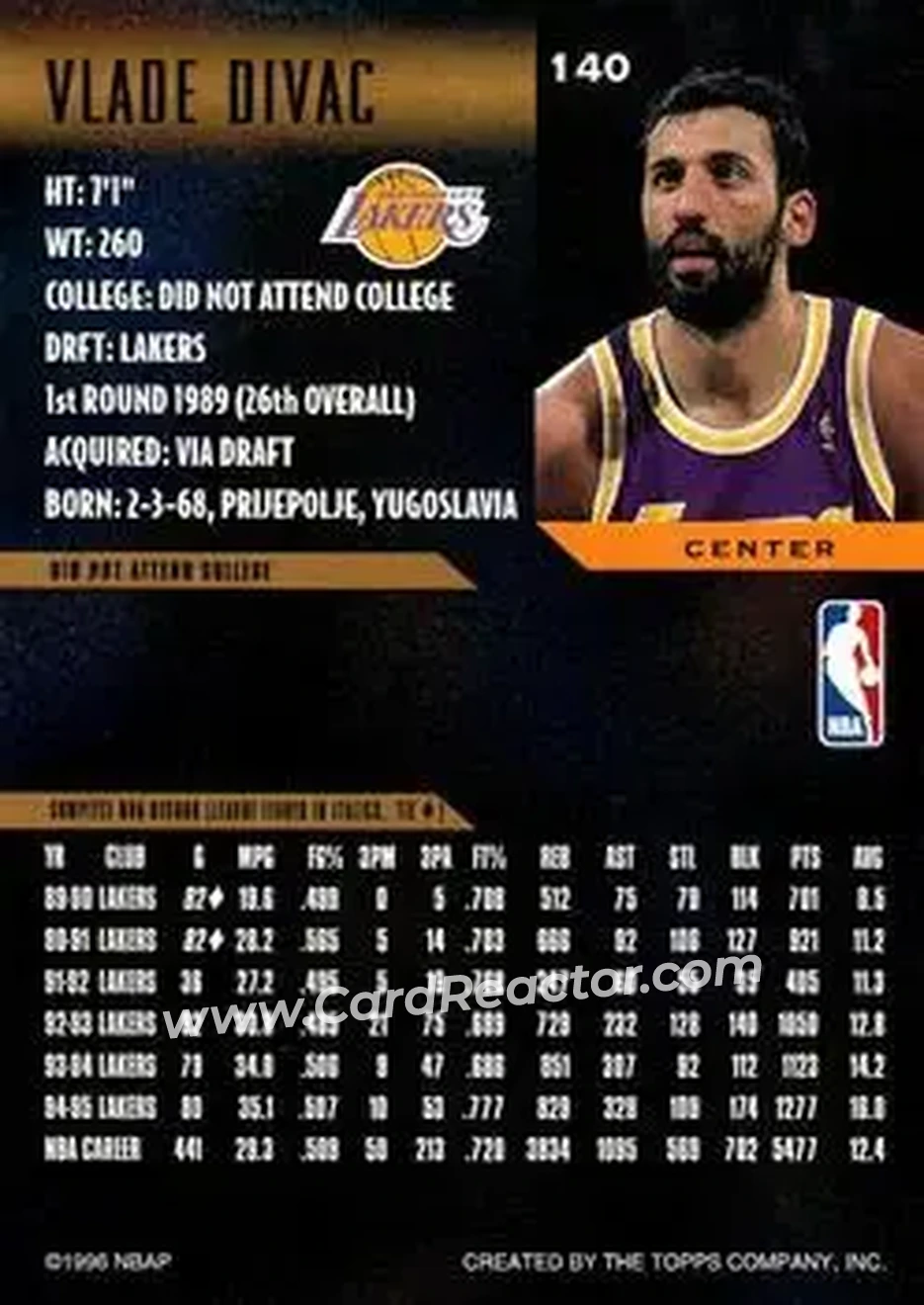 Back of Vlade Divac