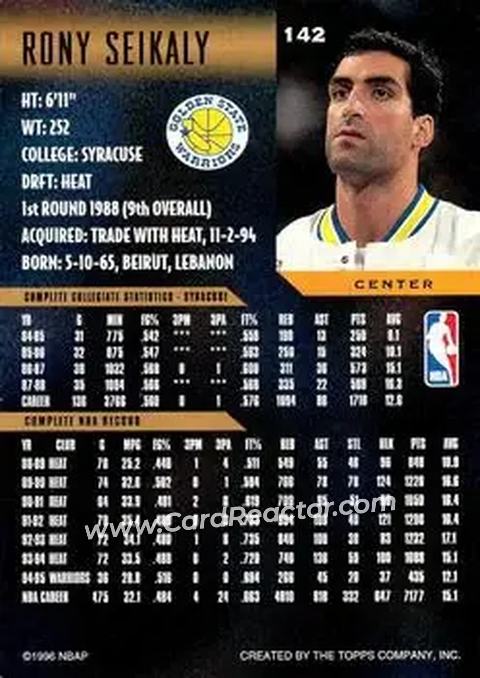Back of Rony Seikaly