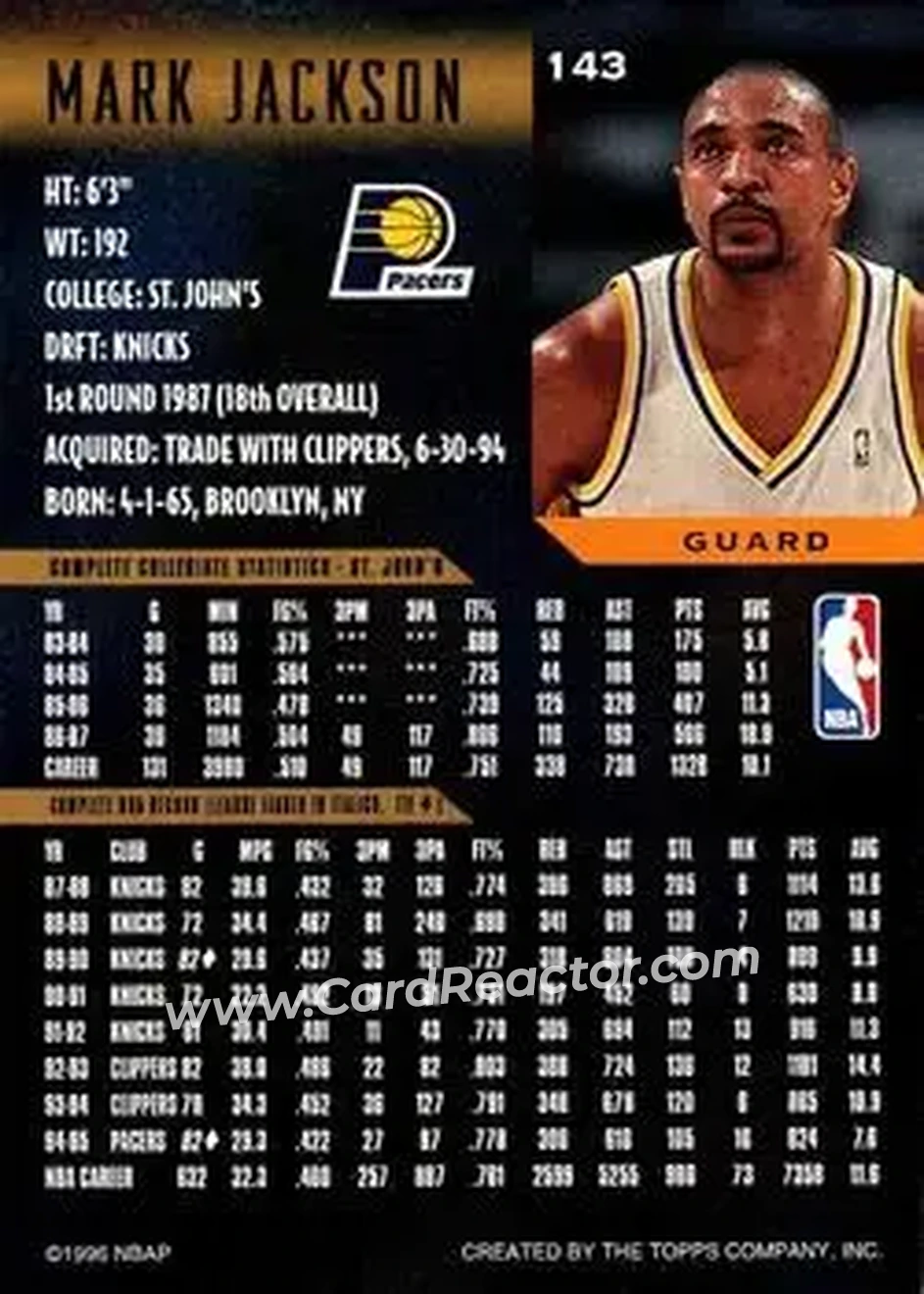 Back of Mark Jackson