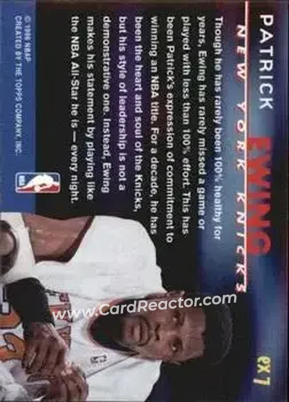 Back of Patrick Ewing