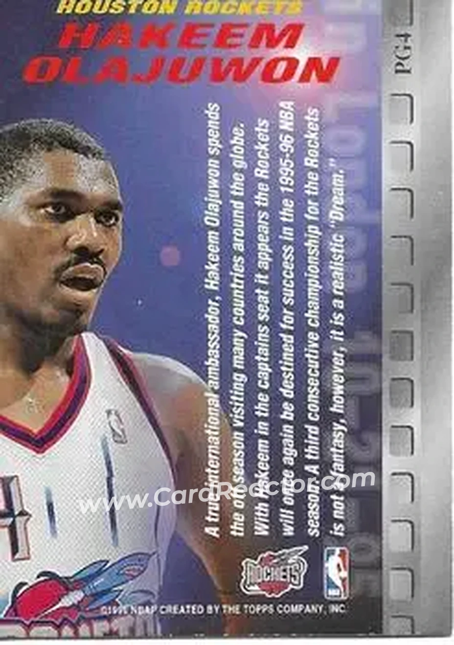 Back of Hakeem Olajuwon