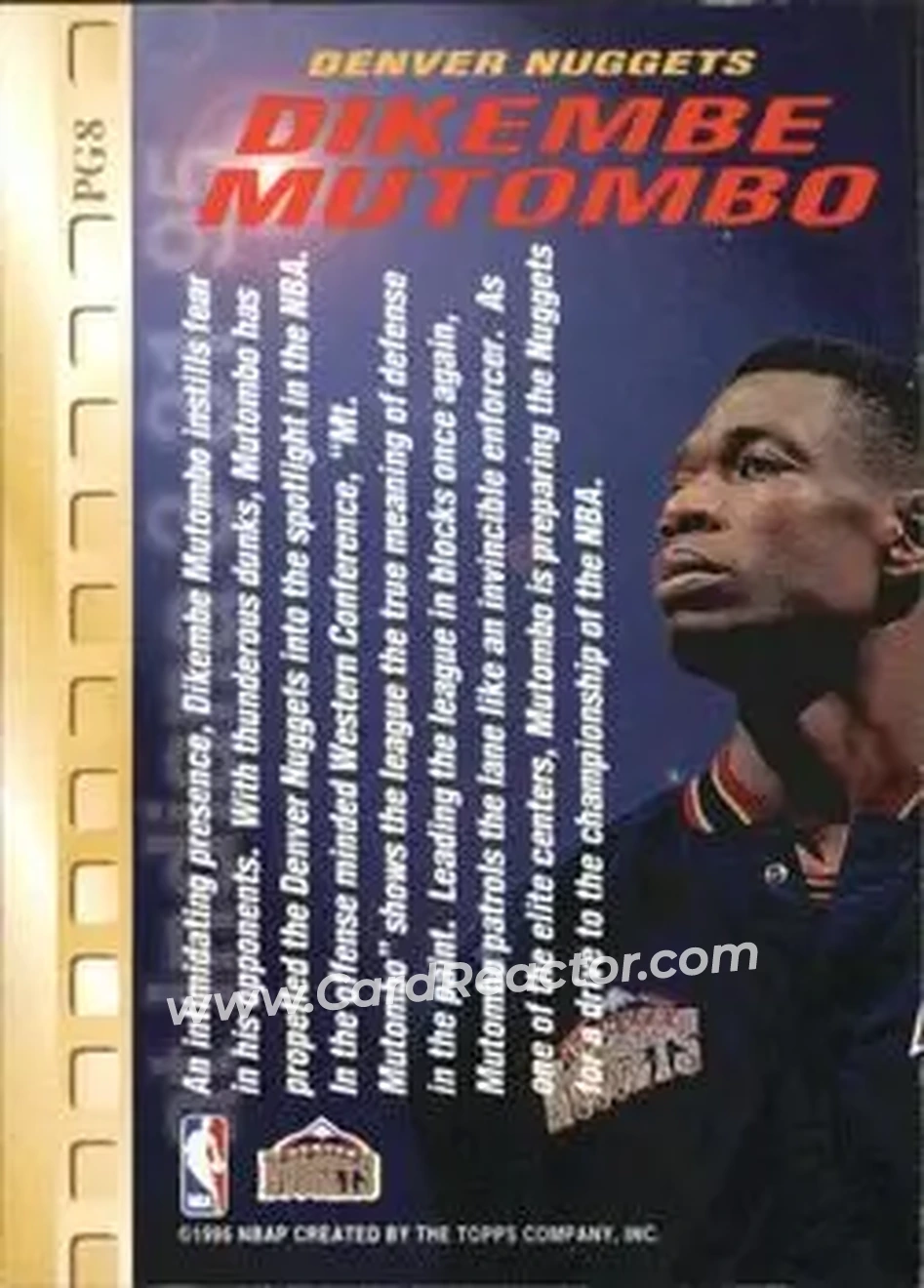 Back of Dikembe Mutombo