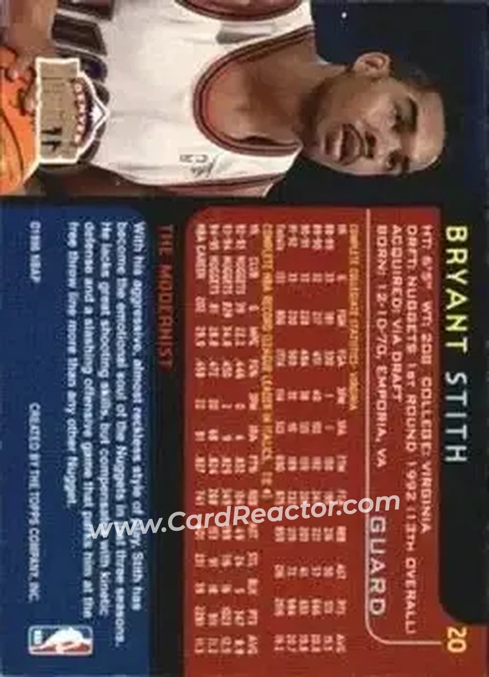 Back of Bryant Stith