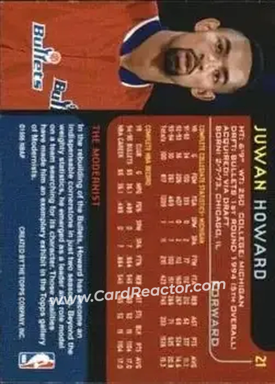 Back of Juwan Howard