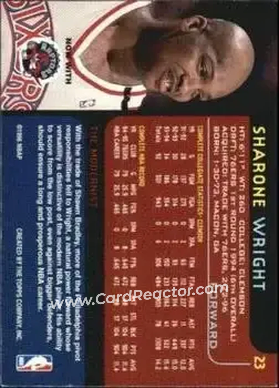 Back of Sharone Wright