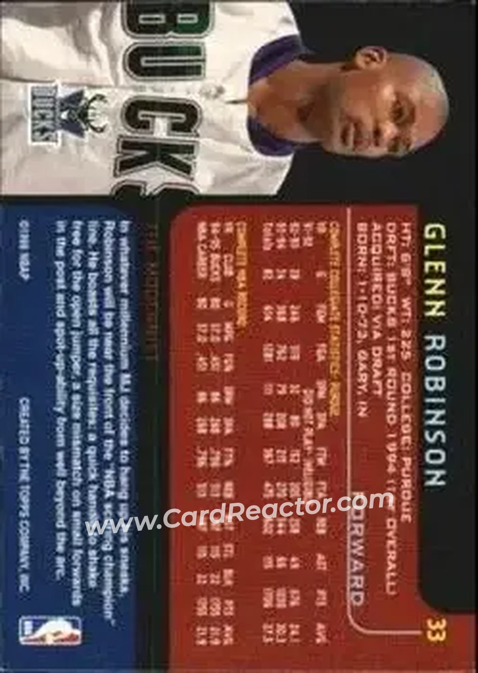 Back of Glenn Robinson