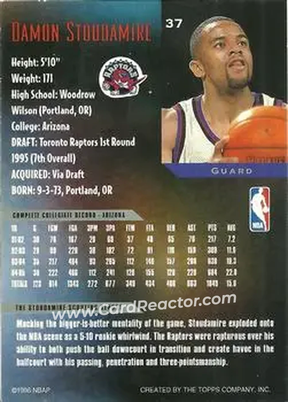 Back of Damon Stoudamire