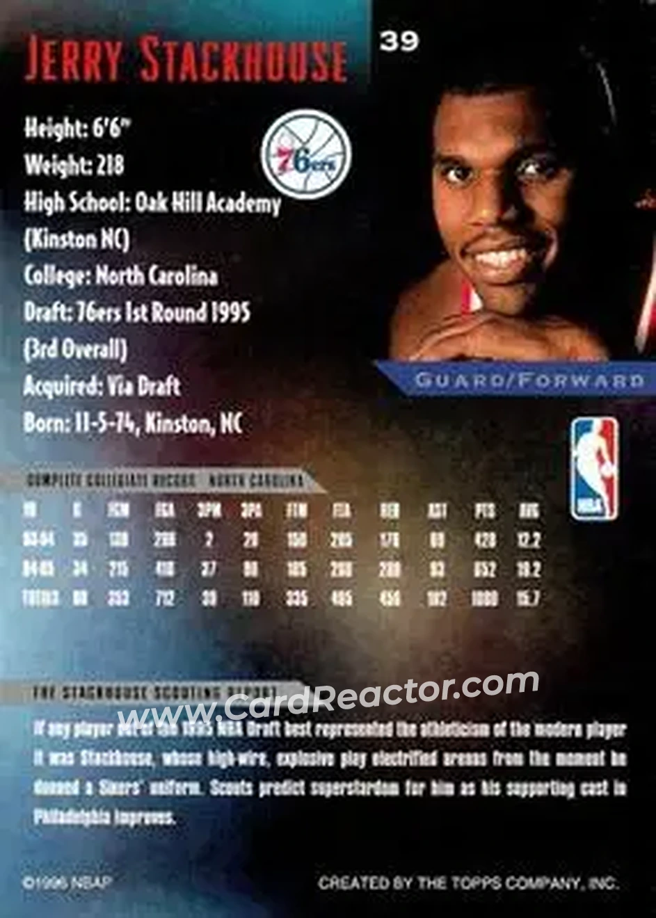 Back of Jerry Stackhouse
