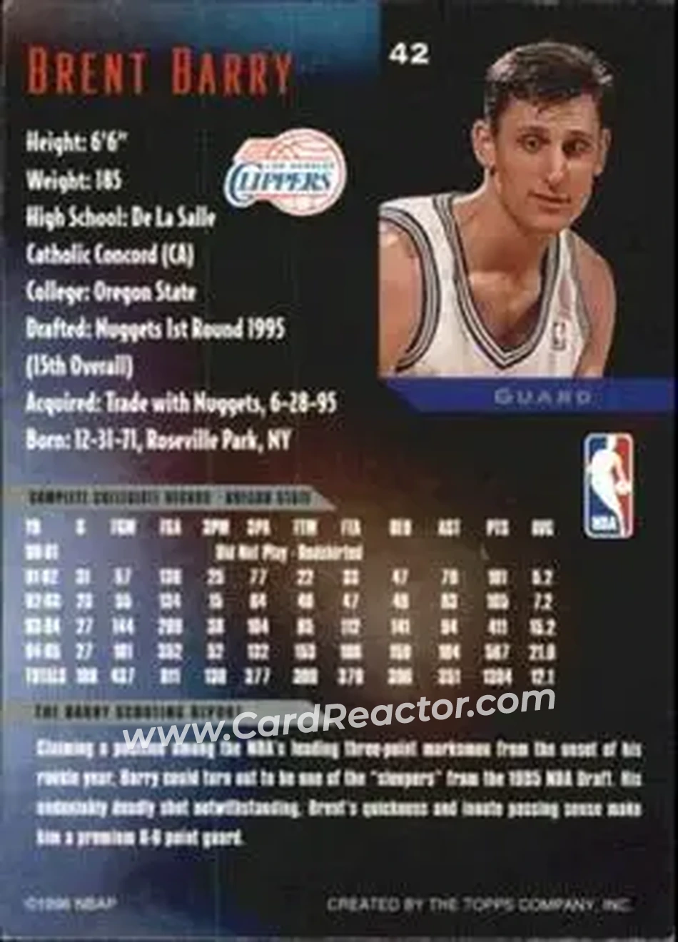 Back of Brent Barry