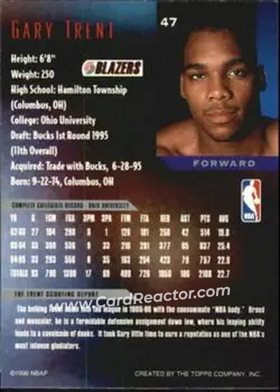 Back of Gary Trent