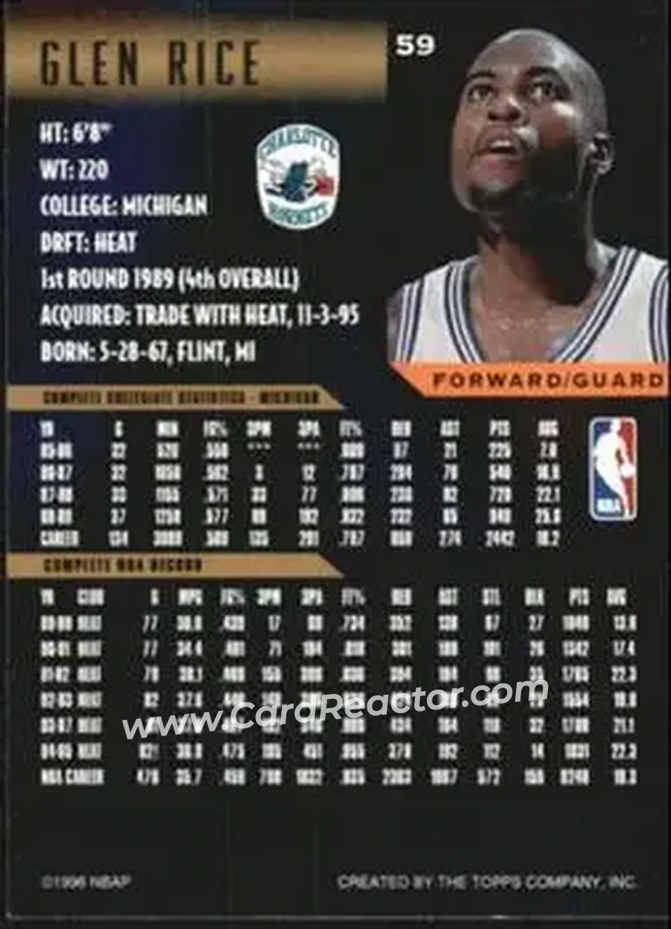 Back of Glen Rice