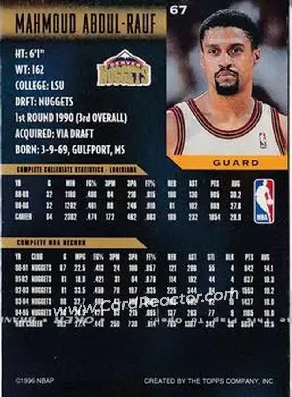 Back of Mahmoud Abdul-Rauf