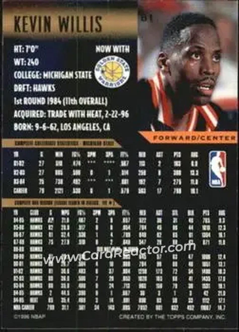Back of Kevin Willis