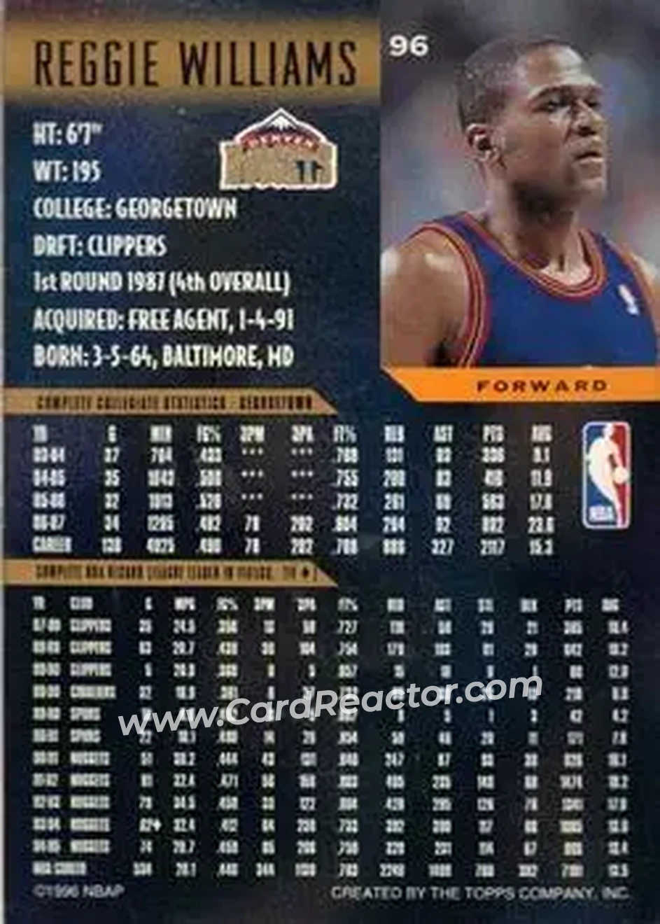 Back of Reggie WIlliams