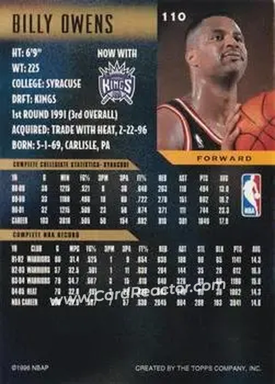 Back of Billy Owens