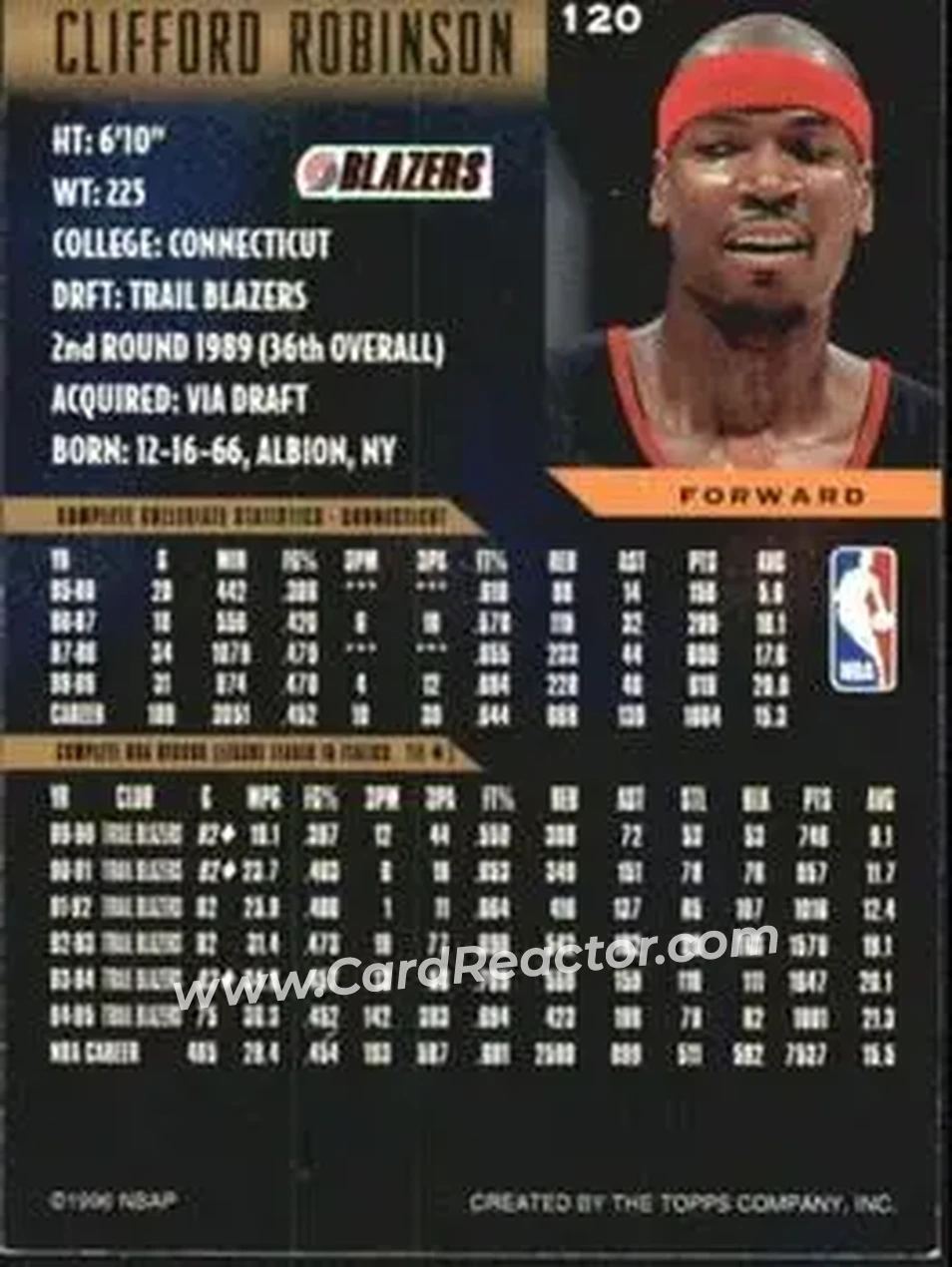 Back of Clifford Robinson
