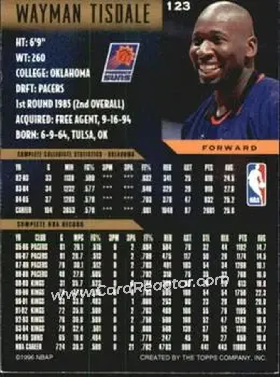 Back of Wayman Tisdale