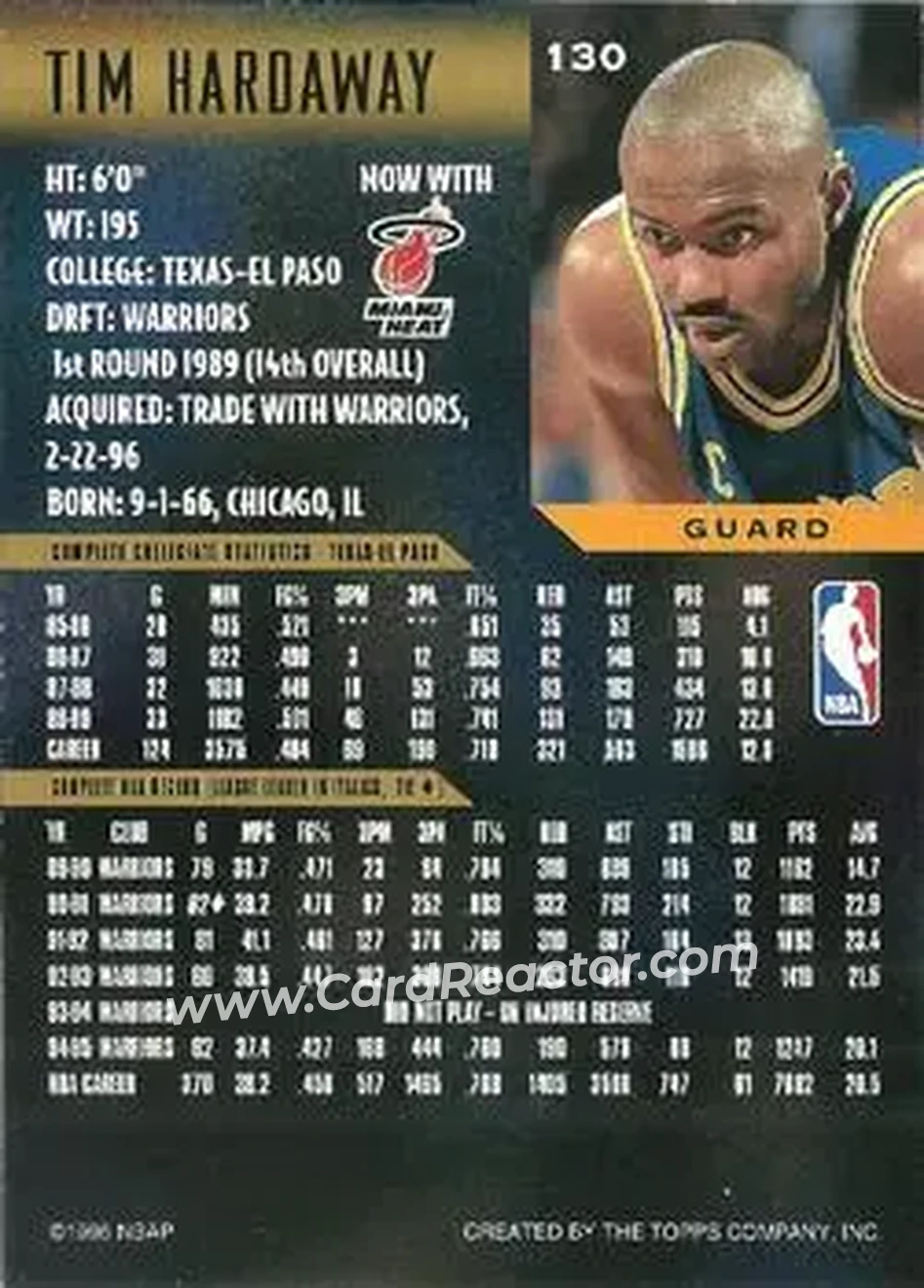 Back of Tim Hardaway