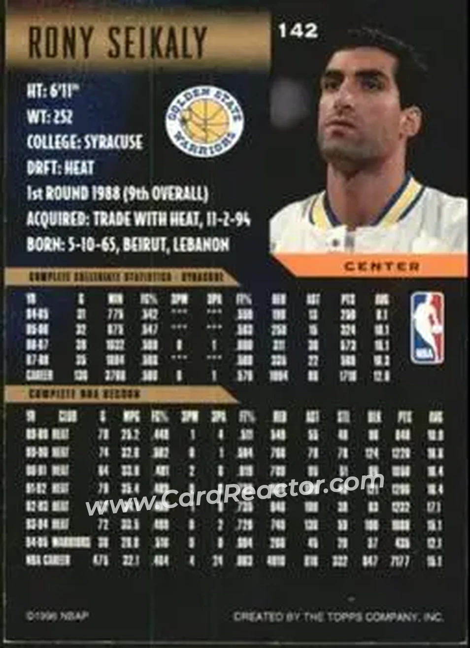 Back of Rony Seikaly