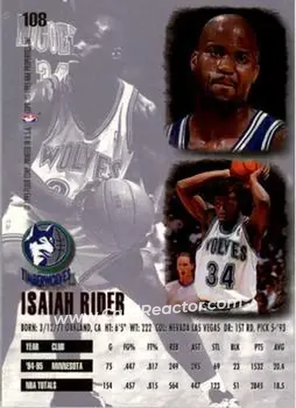Back of Isaiah Rider