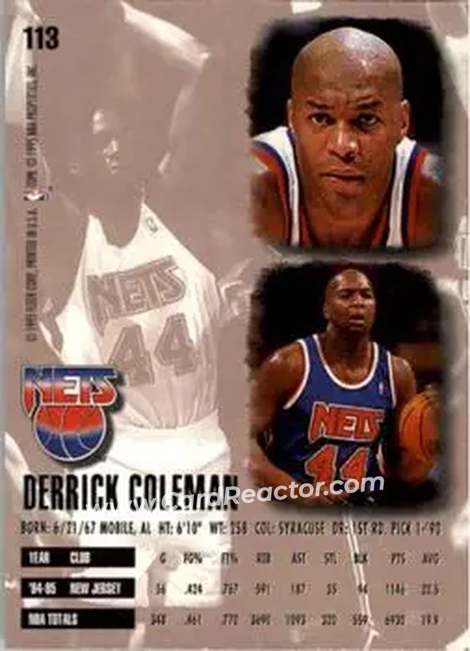 Back of Derrick Coleman