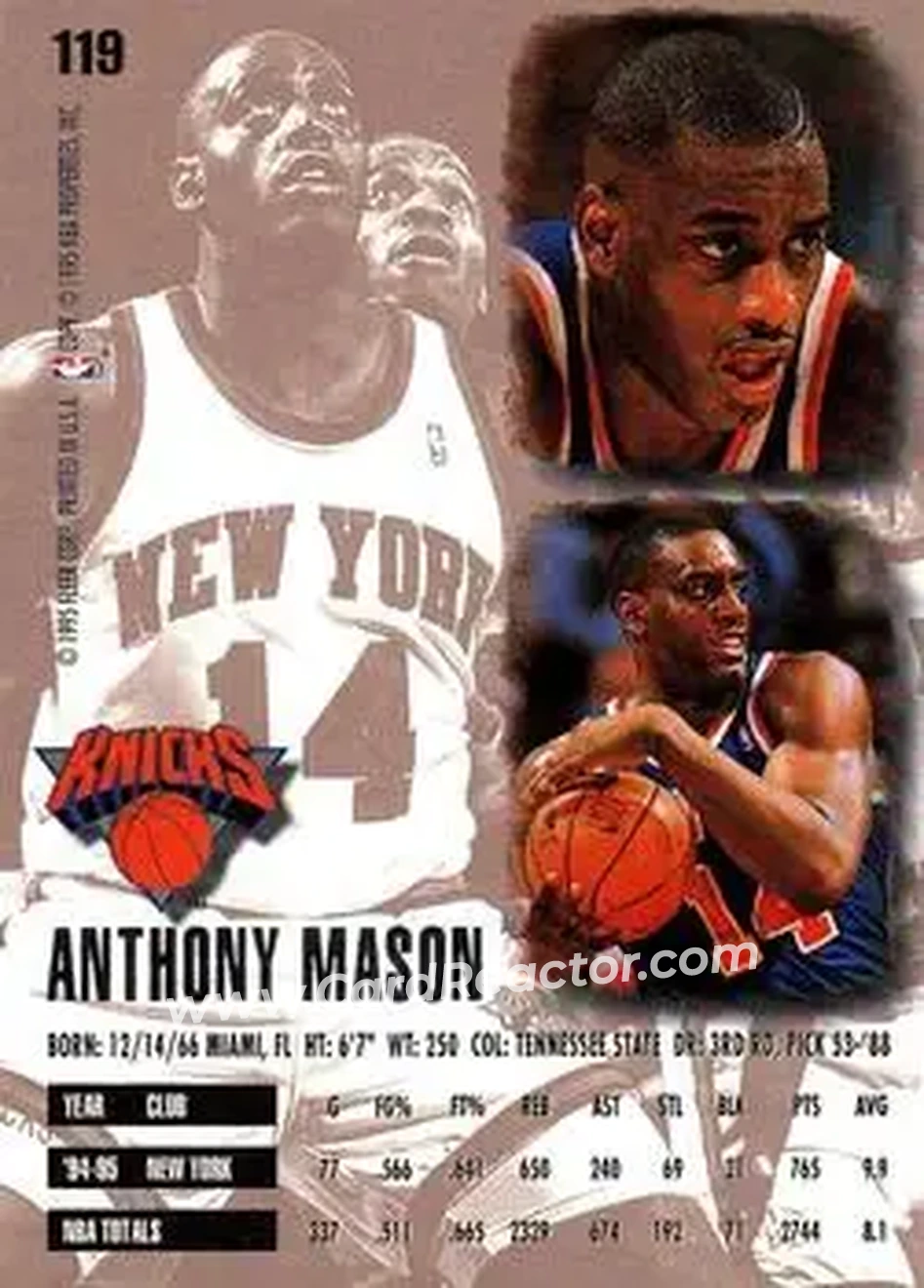 Back of Anthony Mason