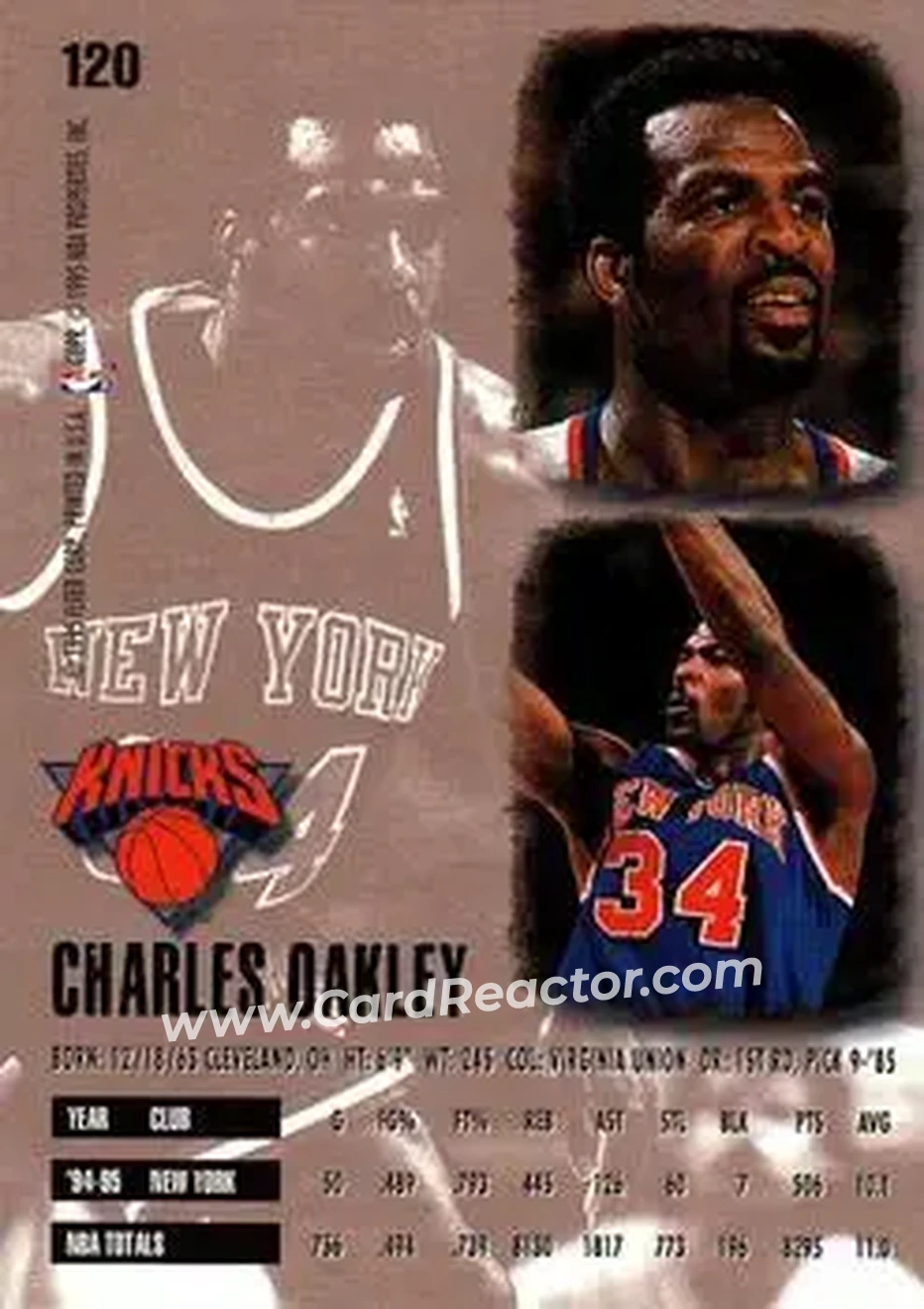 Back of Charles Oakley