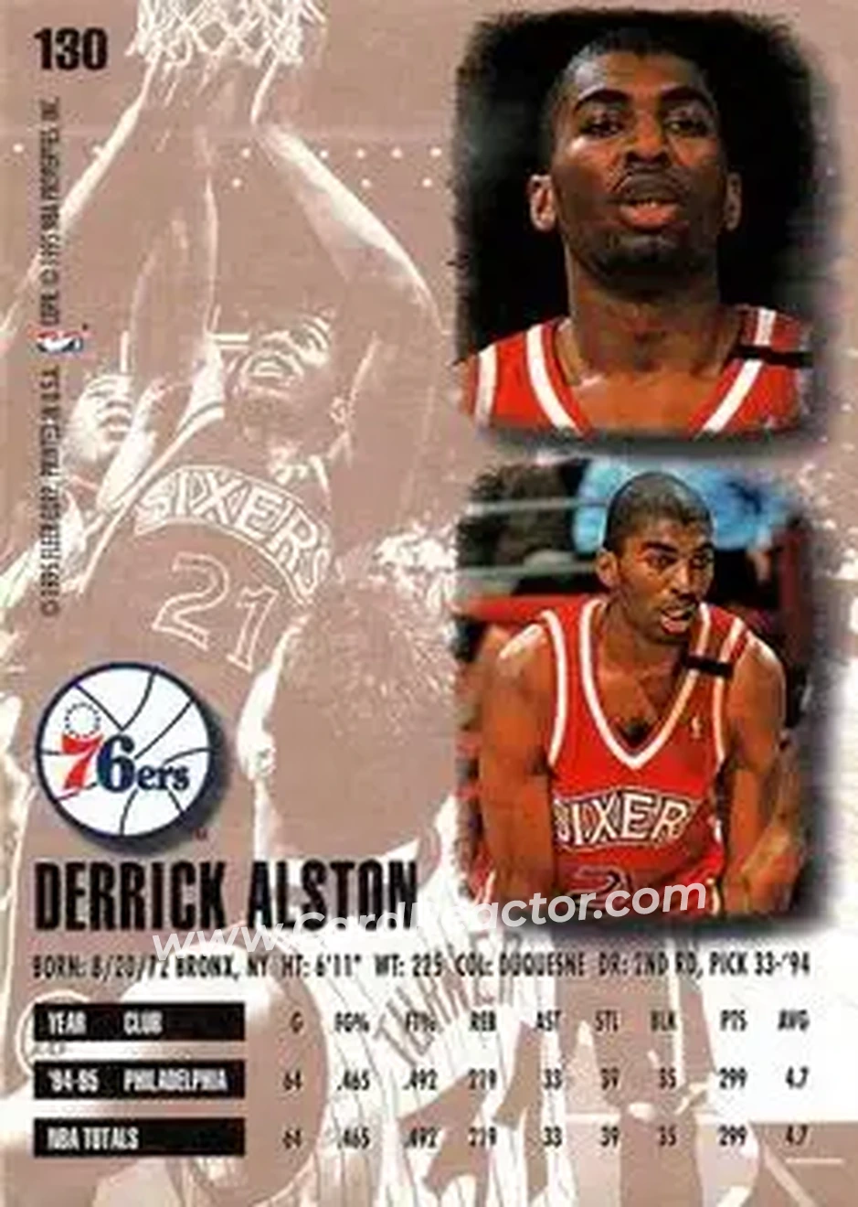 Back of Derrick Alston